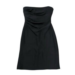 Armani Collezioni Strapless Silk Blend Black Dress